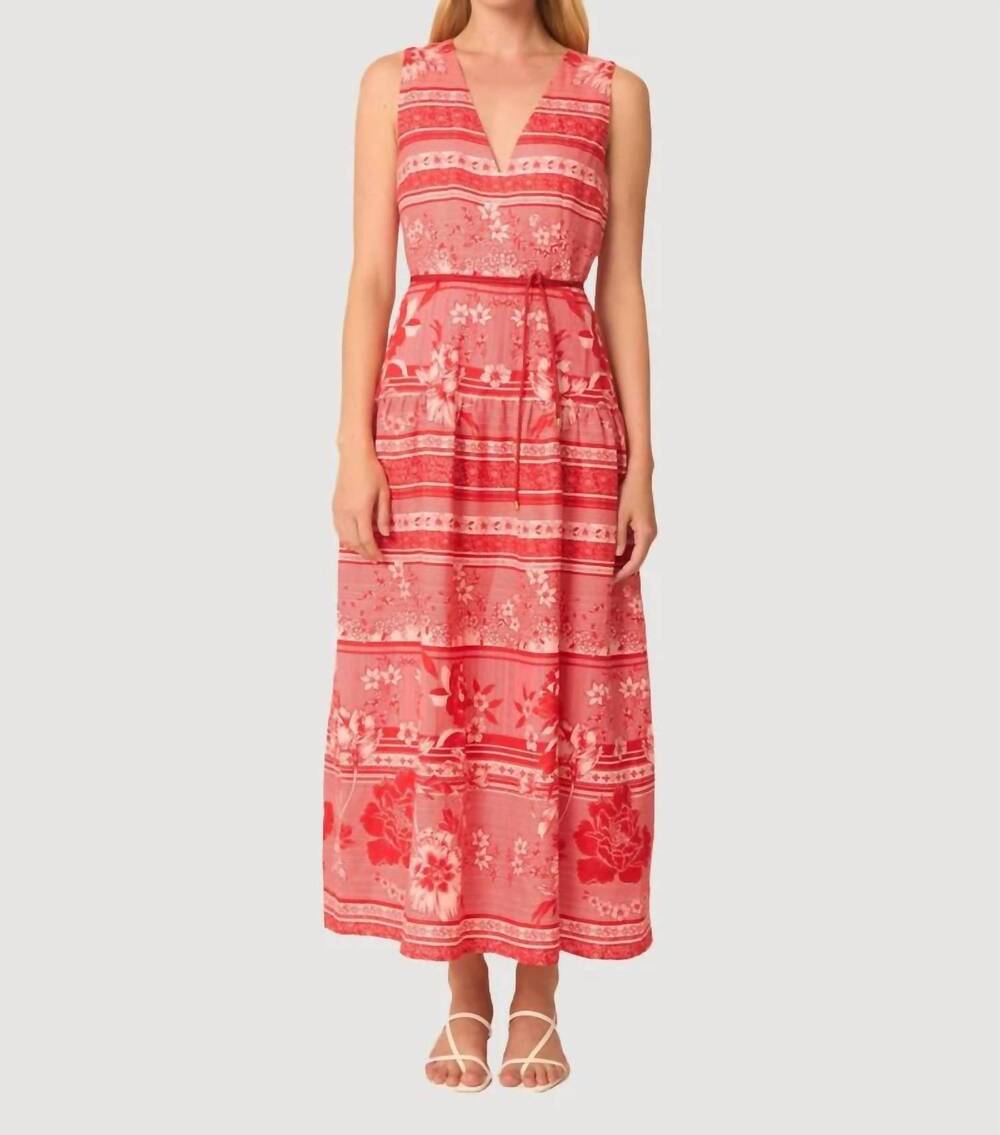 NEW GILNER FARRAR beatriz dress in red floral